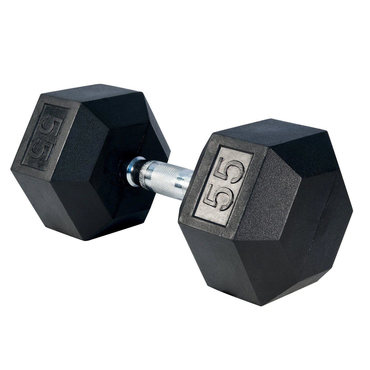 55 lb Rubber Hex Dumbbell Pair