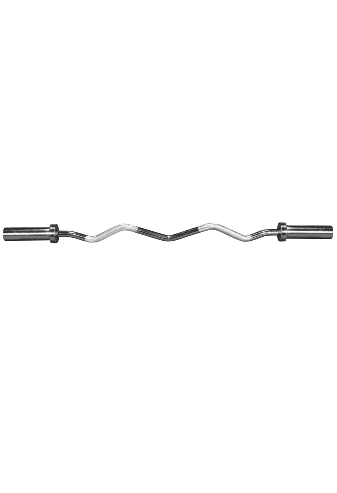 Olympic EZ curl bar by Markif with textured grip and chrome finish, suitable for weightlifting and strength training exercises.