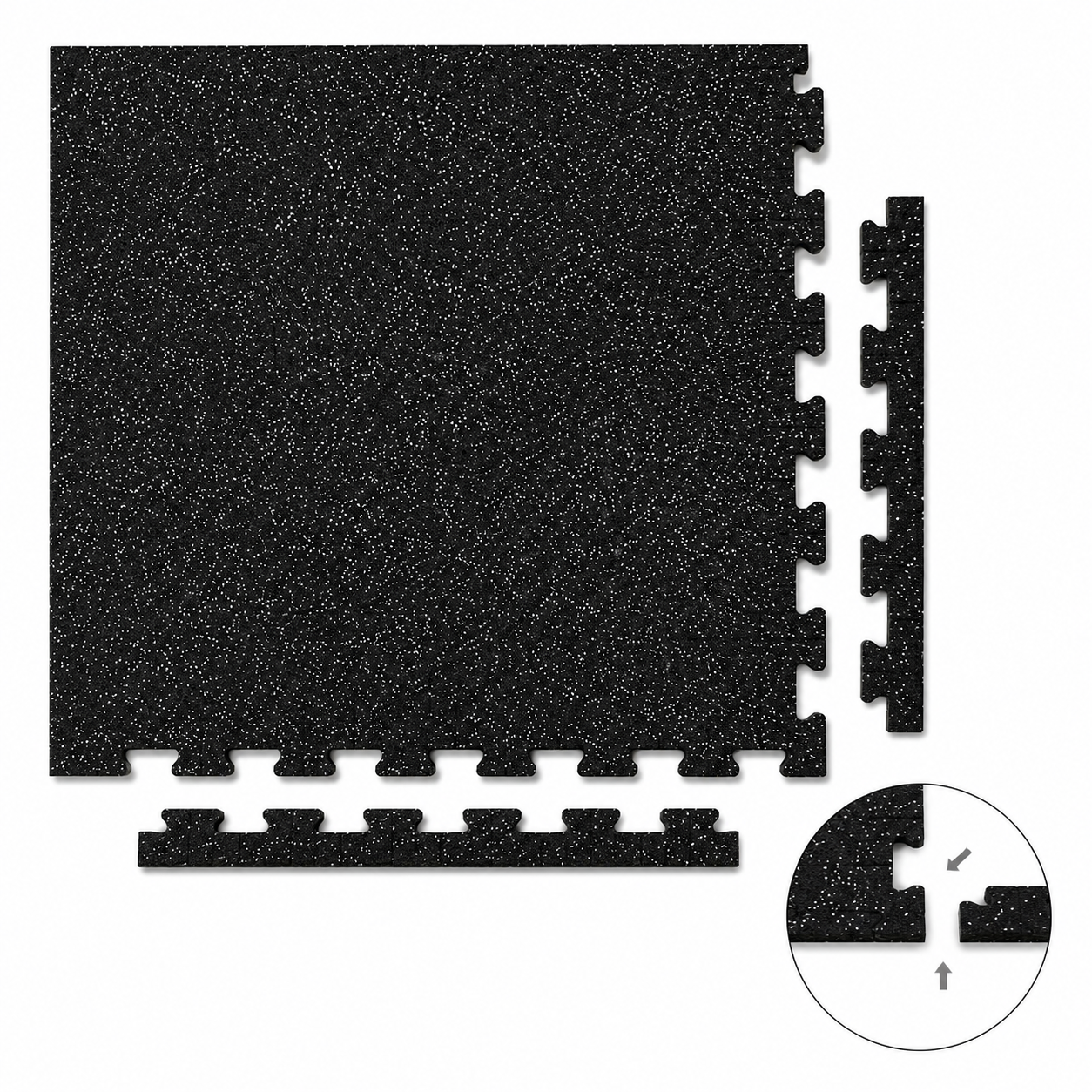 Interlocking Rubber Gym Floor Tiles – 15 mm Thick