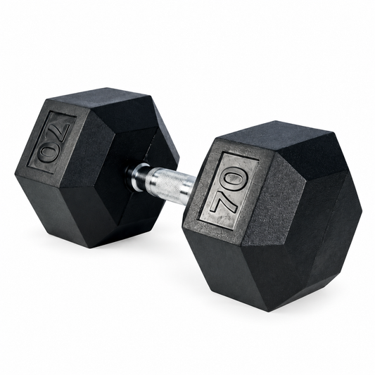 70 lb Rubber Hex Dumbbell Pair