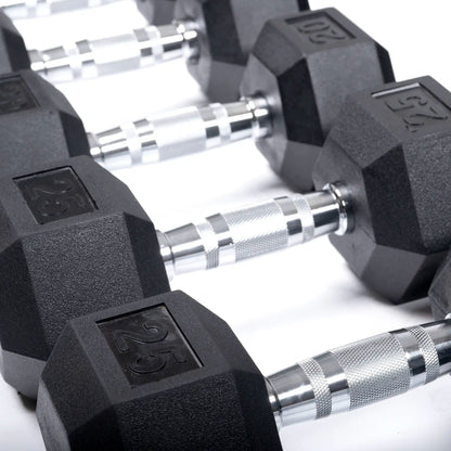 5-50lbs Rubber Dumbbell Set